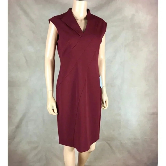 SPENSE Burgundy Sheath Dress NWT 10 - Picture 8 of 10